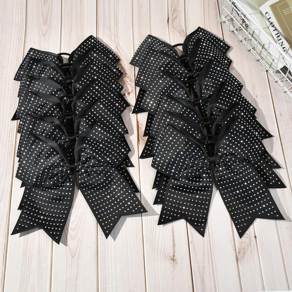 CEELGON 12-piece black glitter cheer bows gift-ready packaging for teammates.