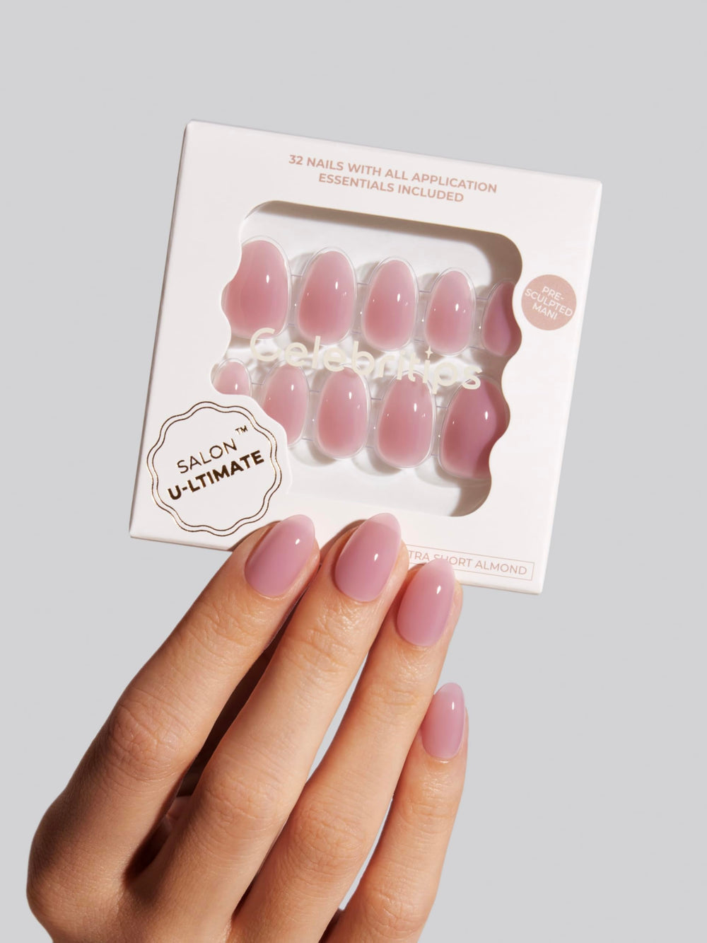 Celebritips U-ltimate nails close-up shows U-edges for lift prevention.
