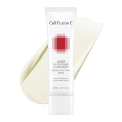 Cell Fusion C Laser UV Defense bottle front with SPF 50 for daily sun protection