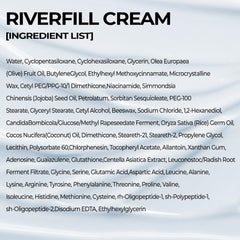 CELL29 Riverfill Repair Cream bathroom mirror setup for day-night care.