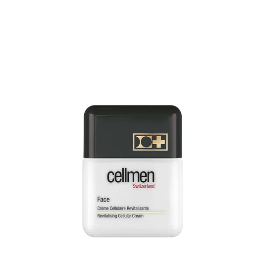 Cellcosmet Cellmen Face Cream bottle highlights daily hydration for men's skin.