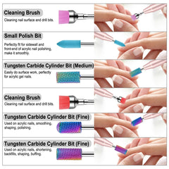 Cellentool tungsten carbide bits offer durable grinding for tough nail surfaces.