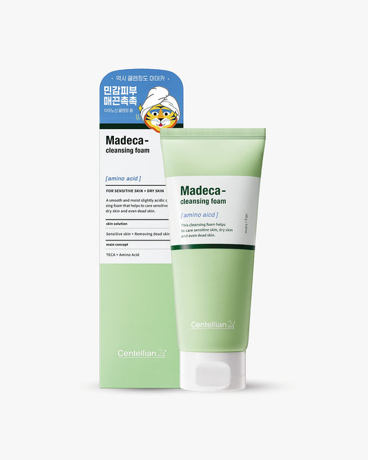 CENTELLIAN 24 cleansing foam shown with foaming lather for gentle daily cleansing.