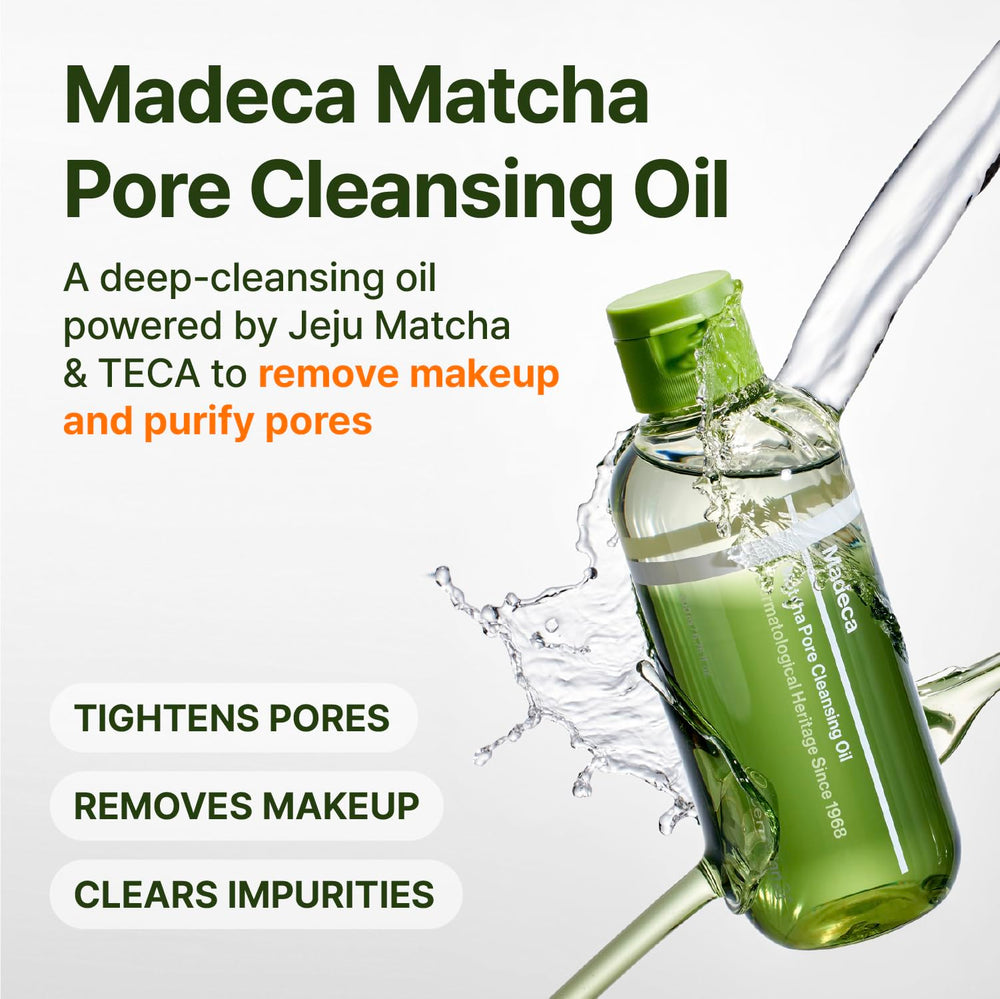CENTELLIAN 24 Madeca Matcha Cleansing Oil two-tone texture activated by shaking for deep cleansing.