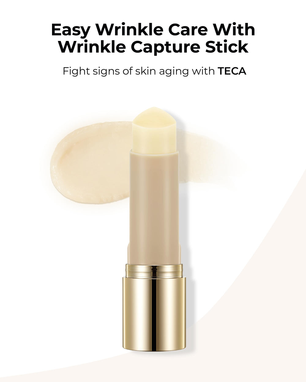 Applying CENTELLIAN 24 Madeca Wrinkle Capture Stick to the forehead for targeted care