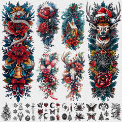 Cerlaza Elk tattoo, detailed nature motif for seasonal style