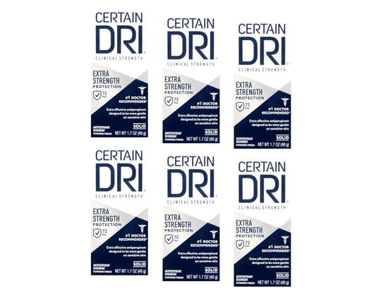 Certain Dri anti-perspirant solid six-pack front view for long-lasting protection