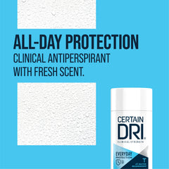 Certain Dri Everyday Strength demonstrates 72-hour protection for long-lasting dryness.