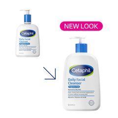 Fragrance-free Cetaphil label visible, highlighting hypoallergenic and paraben-free features.