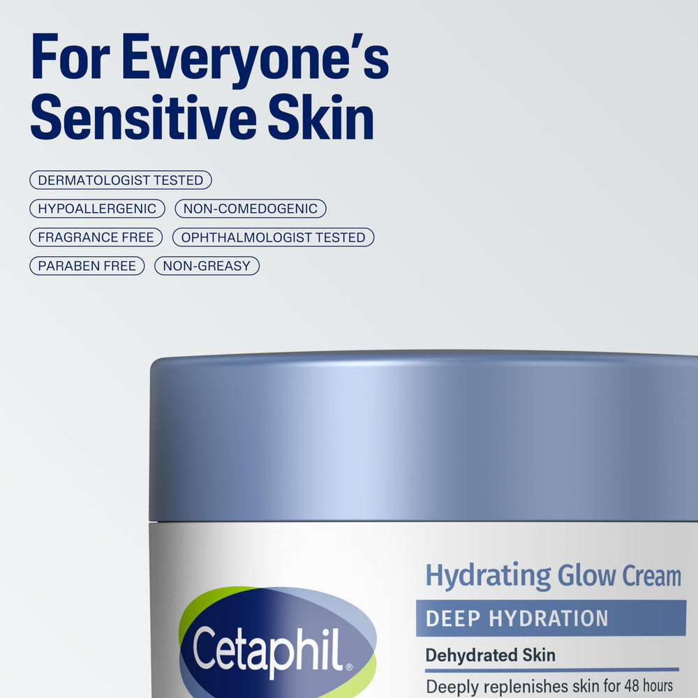 Cetaphil Deep Hydration soft skin close-up shows smooth texture.