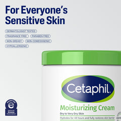 Cetaphil fragrance-free label close-up indicating sensitive-skin friendly formula.