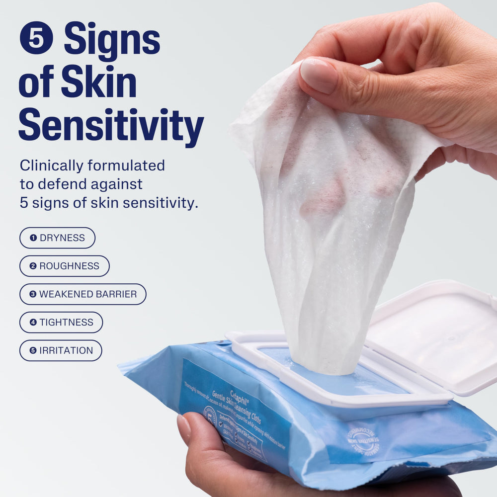 Cetaphil fragrance-free label indicating gentle, non-irritating cleansing.