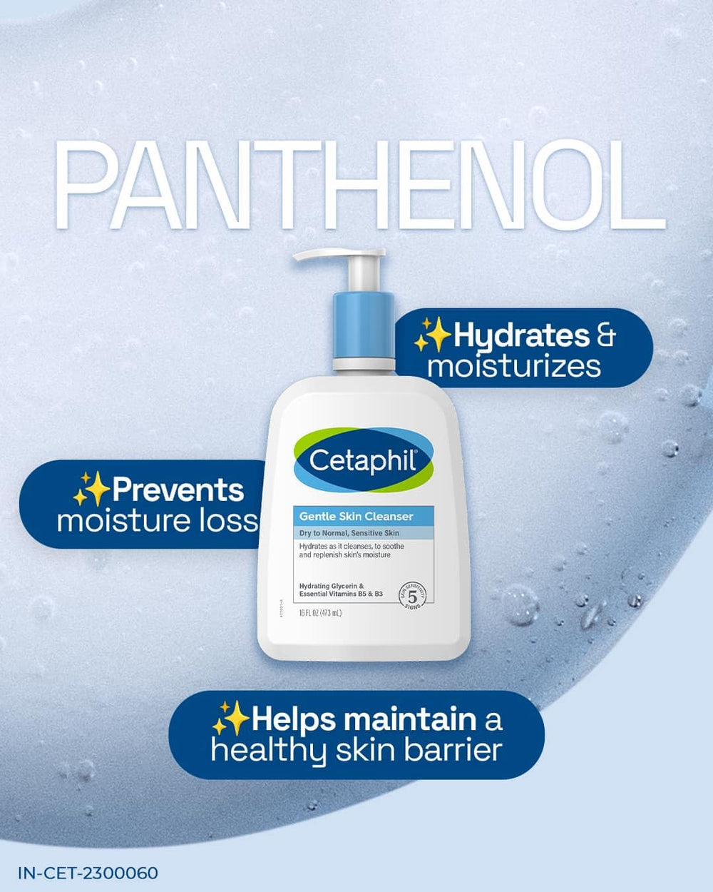 Cetaphil Gentle Skin Cleanser small amount on hand for quick cleansing.