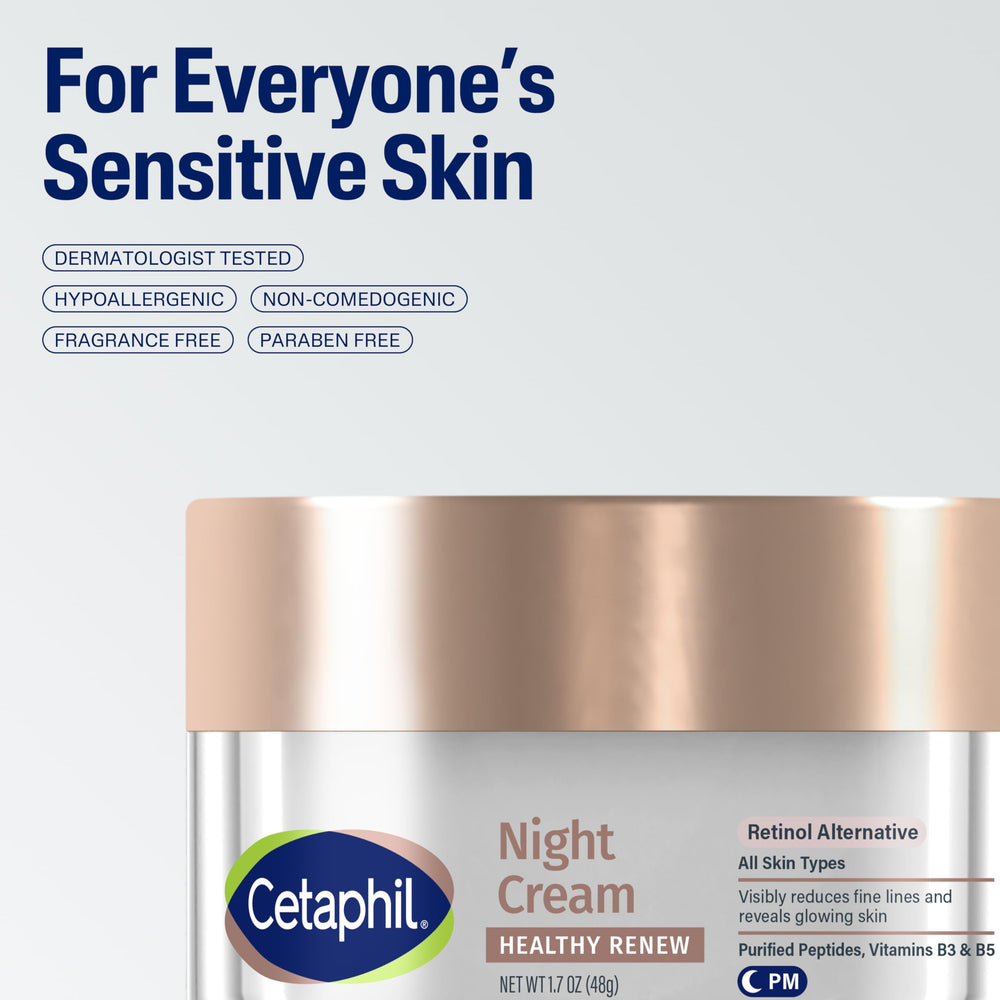 Rice lees extract visible in Cetaphil Healthy Renew Night Cream for brightness