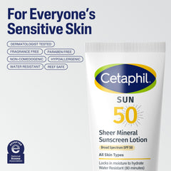 Cetaphil Sheer Mineral Sunscreen SPF 50 is water resistant for active days.