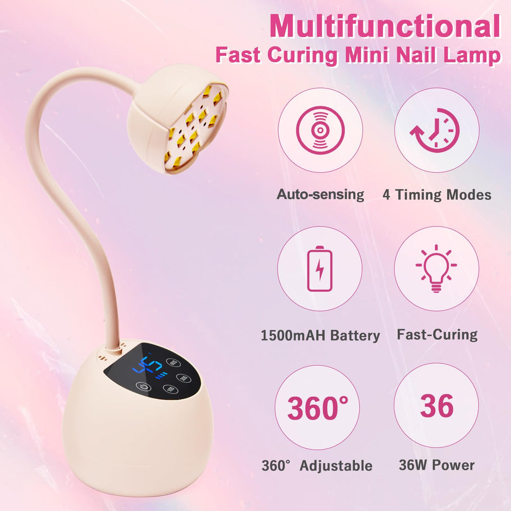 CGBE 12-LED beads lamp, 365/405 nm, for even curing of gel nails.