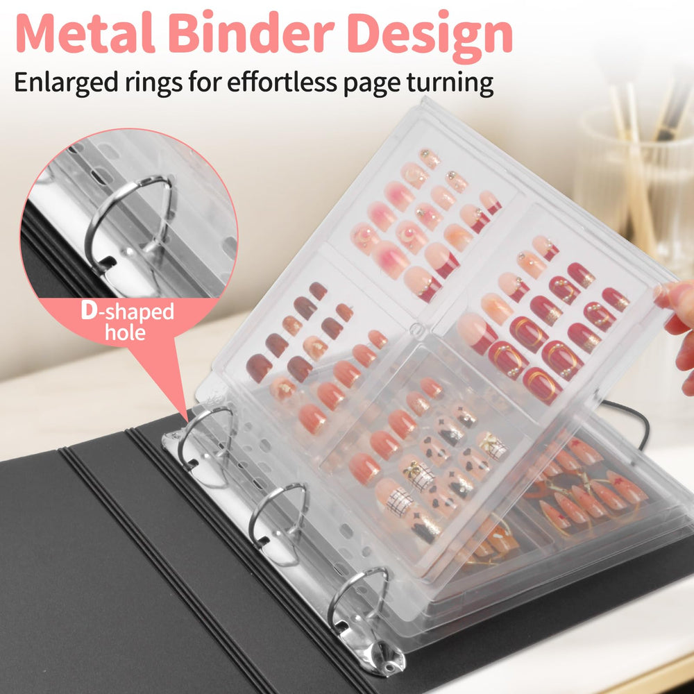 CGBE Nail Organizer illustrating adhesive strip installation for setup.