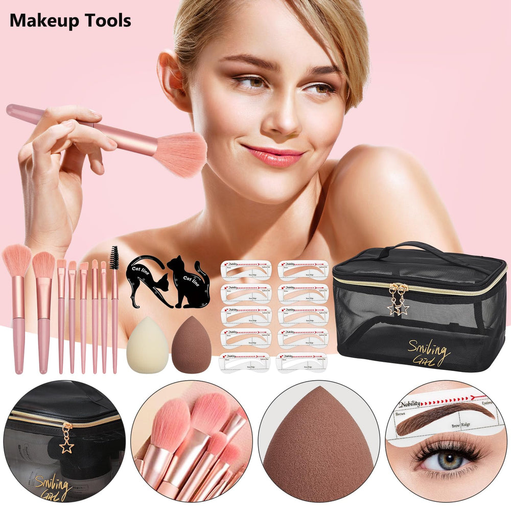 CHAFFUL cosmetic brush set, soft bristles for precise application.