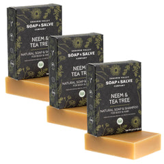 Chagrin Valley Neem and Tea Tree bar front packaging promotes a natural skincare ritual.