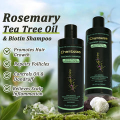 Chambelza Rosemary Shampoo lather highlights rich cleansing and conditioning.