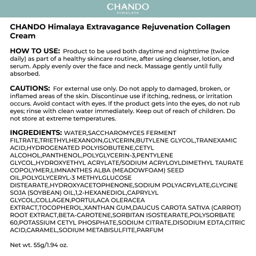 CHANDO HIMALAYA Extravagance application scene illustrating fast redness relief