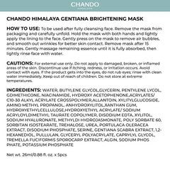 CHANDO HIMALAYA Gentiana Sheet Mask after-use glow on skin.