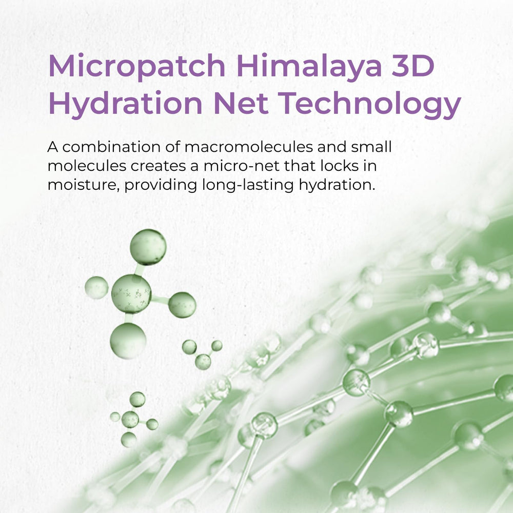 CHANDO HIMALAYA Gentiana Sheet Mask micropatch hydration net visible on skin for lasting moisture.