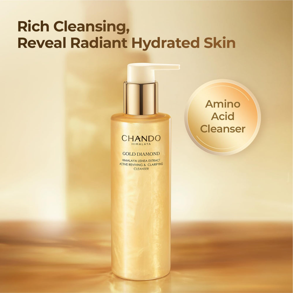 CHANDO HIMALAYA Gold Diamond Cleanser rich foam for thorough, gentle cleansing