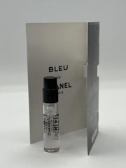 Chanel Bleu de Parfum sample label with 'Sample - Not for Sale' guidance.