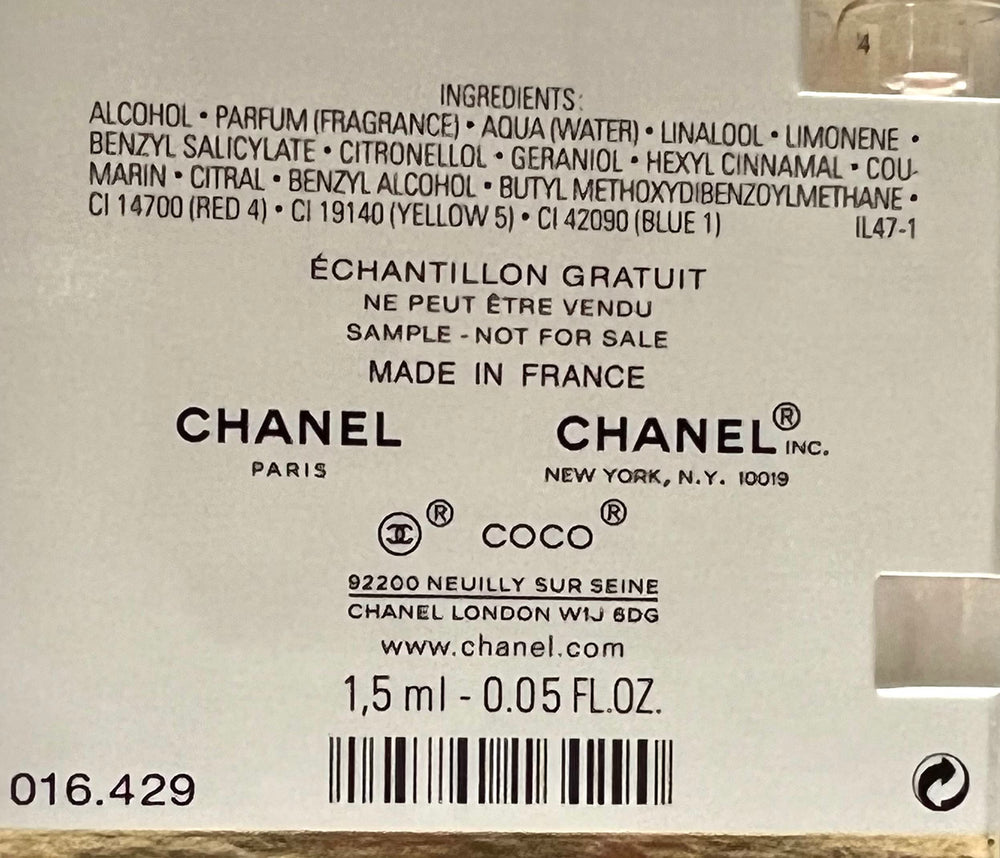 CHANEL Coco Mademoiselle packaging box emphasizes luxury gift-like presentation