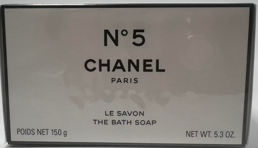 Chanel No 5 bath soap ingredients panel reveals classic floral notes.