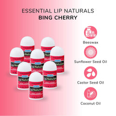 CHAP-ICE Lip Naturals Bing Cherry balm highlights beeswax and coconut oil