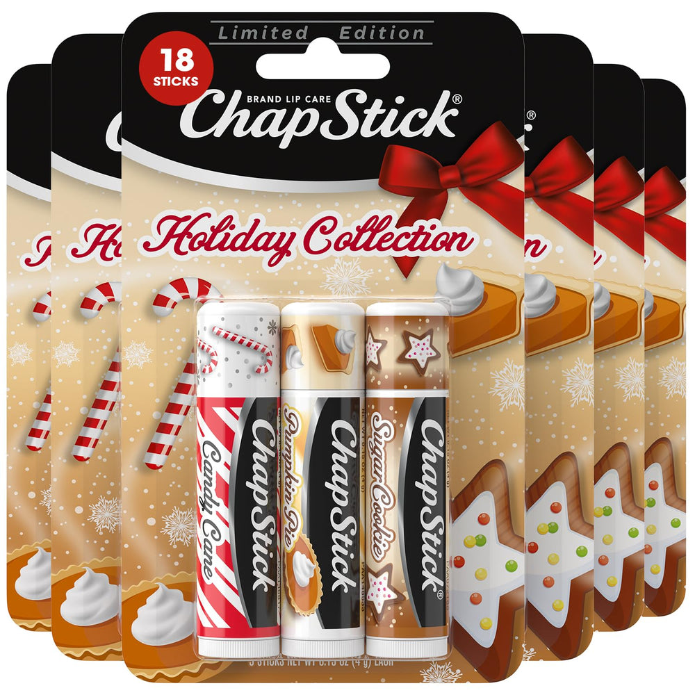 ChapStick candy cane bulk 18 sticks; festive lip moisture for everyday care