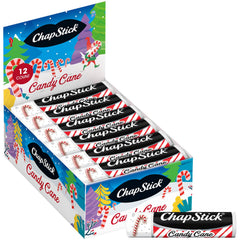 ChapStick Candy Cane packaging box for bulk stocking stuffer set.