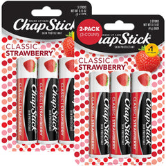 ChapStick Classic Strawberry tube closeup showing smooth tinted lip balm.