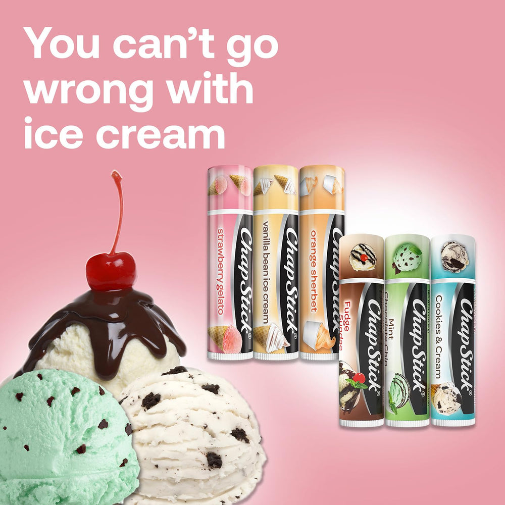 ChapStick strawberry-gelato tube adds fruity scent and comfort.