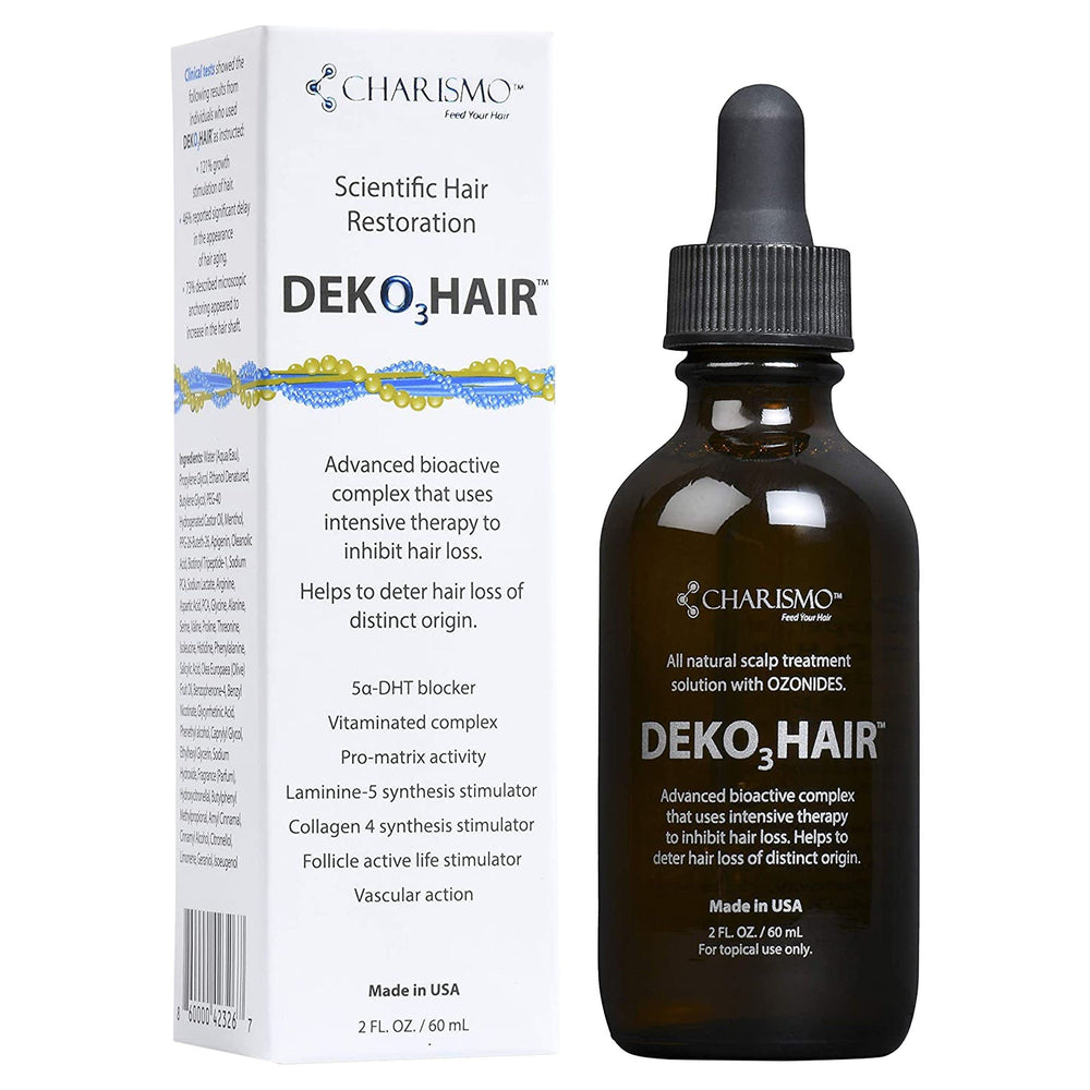 Charismo Dekohair serum after-use glossy hair look highlighting shine and healthy appearance
