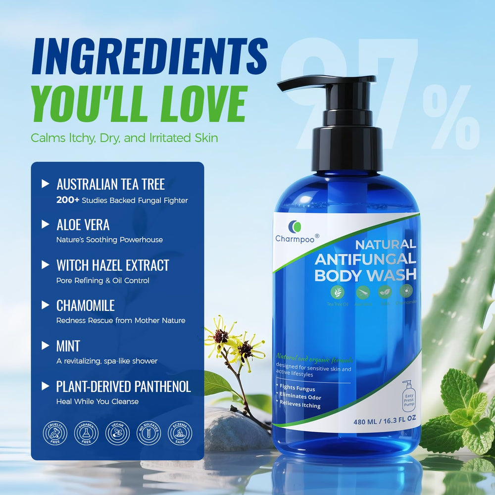 CHARMPOO foamy lather in hand for gentle cleansing
