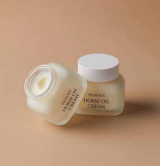 CHARMZONE Propolis Horse Oil Cream bottle shows premium packaging and Korean skincare craftsmanship.
