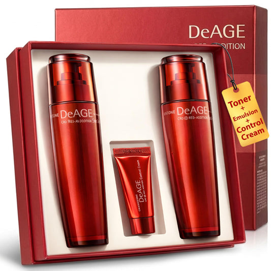 CHARMZONE Red Addition toner pour bottle ready for hydrating morning routine.