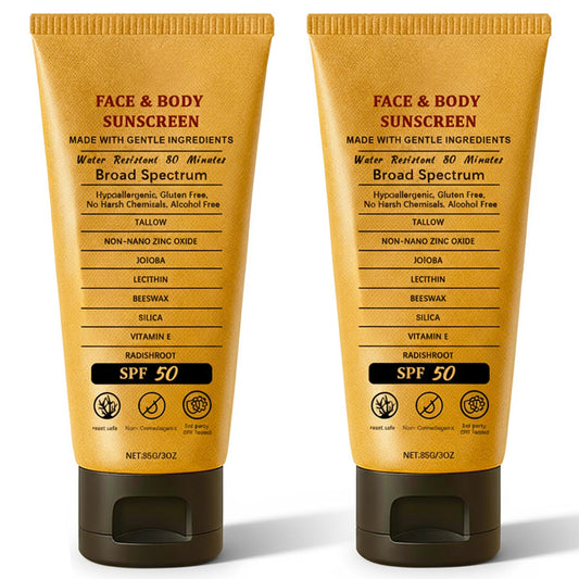 Charunee beef tallow sunscreen bottle showing reef-safe mineral protection