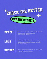 CHASIN' RABBITS Packaging and bottle display on bathroom shelf