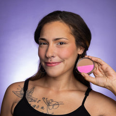 Cheekbone Balance buildable color on cheeks for customizable intensity.