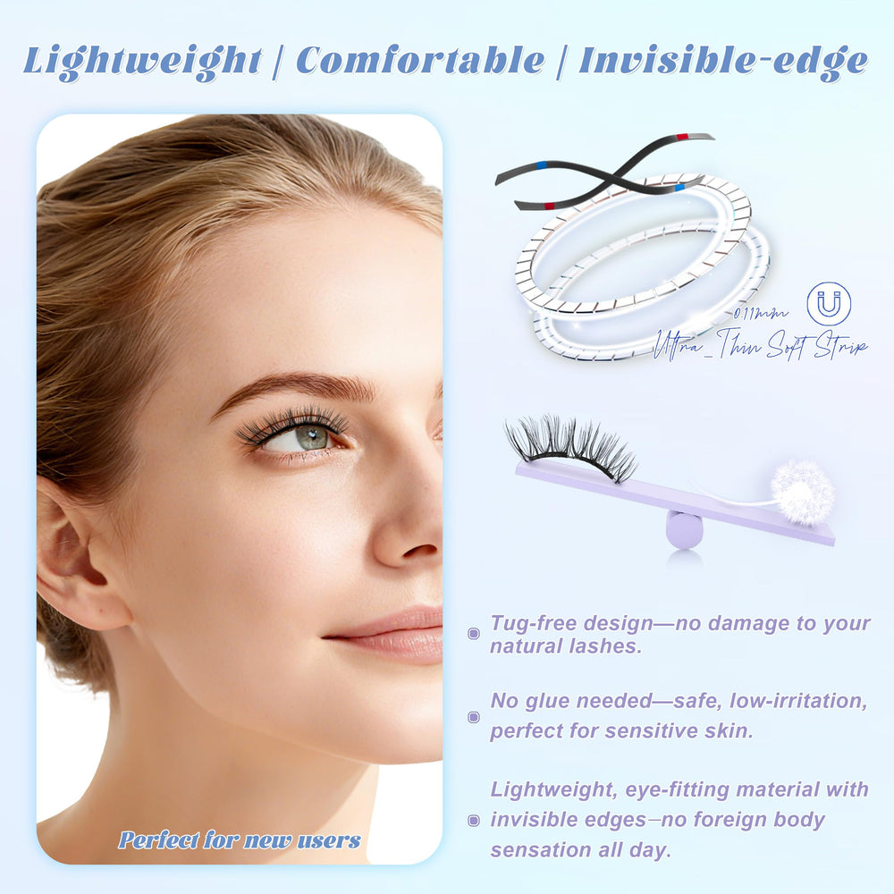 Chensplend Feathery Light Style lashes with applicator for natural lift