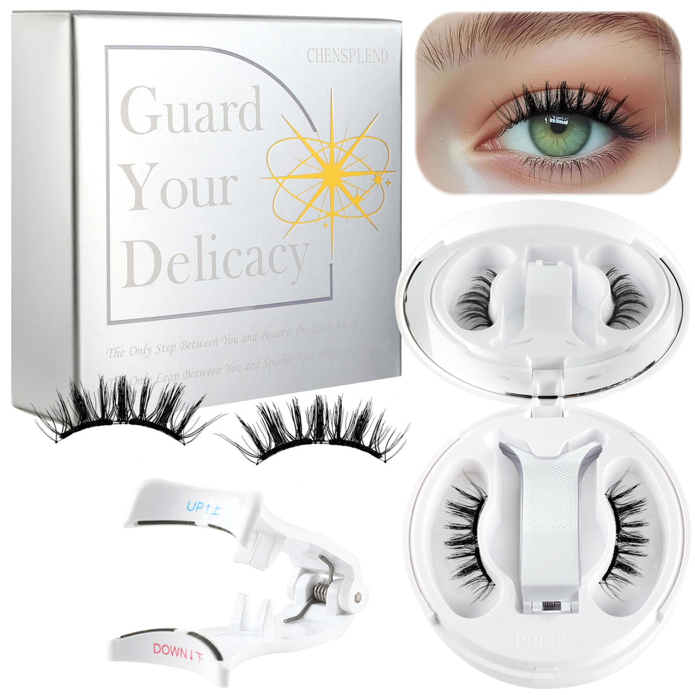 Chensplend magnetic eyelashes with applicator shown for easy glue-free wear