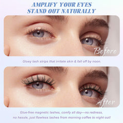 CHENSPLEND Upgrade Magnetic Eyelashes showing non-adhesive design reduces skin irritation during use