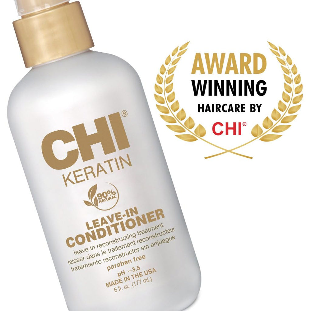 CHI Keratin Leave-in Conditioner packaging detail and branding