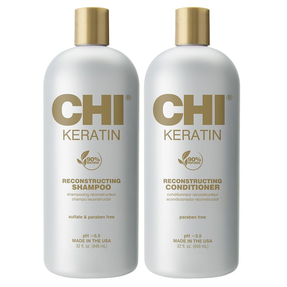 CHI Moisturize It Duo shampoo bottle highlighting deep hydration for damaged hair.