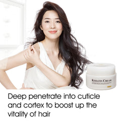 Chihtsai No.36 Keratin Cream dispenser demonstrates easy application