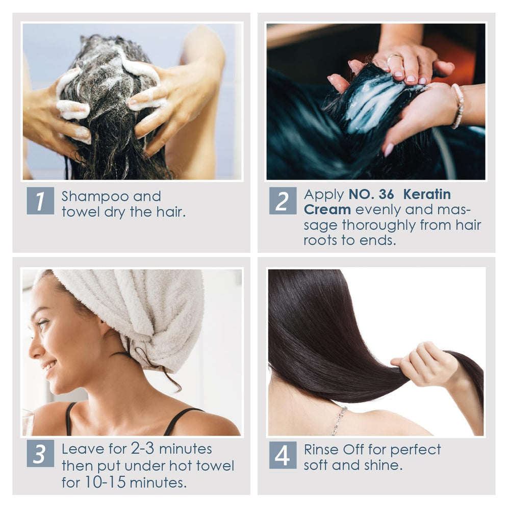Chihtsai No.36 Keratin Cream on hair application improving manageability